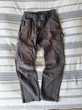CAT Caterpillar Gray Canvas Work Pants Utility Carpenter 32x32